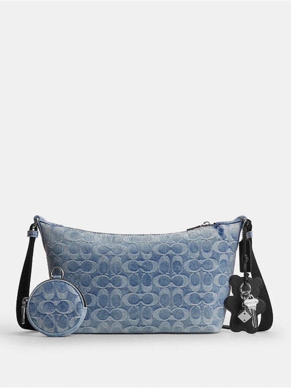 Coach Loved Denim Signature Small Finn Crossbody Bag with Coin Pouch CDY53